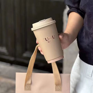 Taza DE PAPEL DE CAFÉ biodegradable desechable con logotipo personalizado, taza de papel de doble pared para bebidas calientes con tapa - Product Image 4