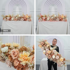 Handmade Rose Silk Flower Runner for Wedding Mother's Day & Christmas Backdrop Decoration Customizable Size - Product Image 2