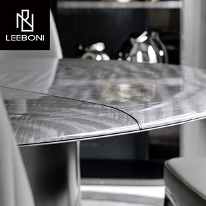 Fabricante de China, muebles de comedor de lujo, juego de mesa de comedor de mármol con mesa de comedor redonda giratoria <span class=keywords><strong>Lazy</strong></span> <span class=keywords><strong>Susan</strong></span> - Product Image 5