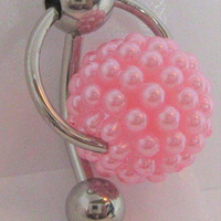 Gaby 316L bijoux de Piercing de corps de organes génitboule de perle rose Dangle VCH clitoris anneau de clitoris anneau de nombril
