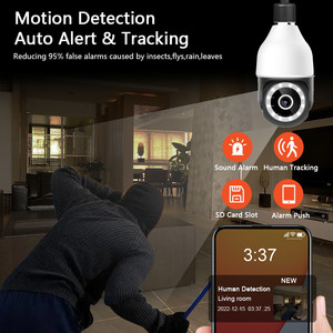 Cámara Bombilla Panorámica 360° Impermeable Tuya, WiFi Inalámbrica, Seguridad Inteligente para el Hogar, Cámara <span class=keywords><strong>IP</strong></span> CCTV, Video a Color, Monitor para Mascotas con Audio Bidireccional - Product Image 4