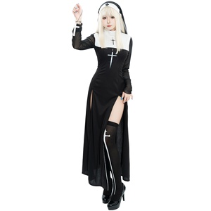 Disfraz de <span class=keywords><strong>Monja</strong></span> con Cruz para Mujer, Tallas S-XL, Disfraz de Personaje Echo para Adultos, Cosplay de Halloween, Poliéster - Product Image 1