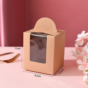 Caja de papel transparente portátil para magdalenas, decoración de fiesta de cumpleaños, DIY, suministros de postre, paquete de pastel - Product Image 6