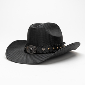 Bán Buôn Màu Đen Giấy Rơm Cao Bồi Và Bãi Biển Mũ Cho Phụ Nữ Thoải Mái Và Linh Hoạt Cho Mùa Hè Bên Ngoài Trời Câu Cá Du Lịch - Product Image 1