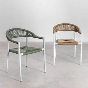 Mobilier d'<span class=keywords><strong>extérieur</strong></span> de loisirs nordiques Bistro Restaurant Home Bar Tressage Corde <span class=keywords><strong>Chaise</strong></span> de salle à manger pour jardin - Product Image 4
