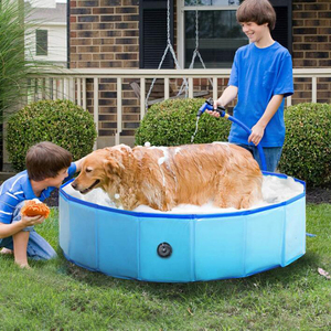 फोल्डेबल कुत्ता पूल ढहने योग्य हार्ड प्लास्टिक कुत्ता स्विमिंग पूल इनडोर और आउटडोर के लिए - Product Image 6