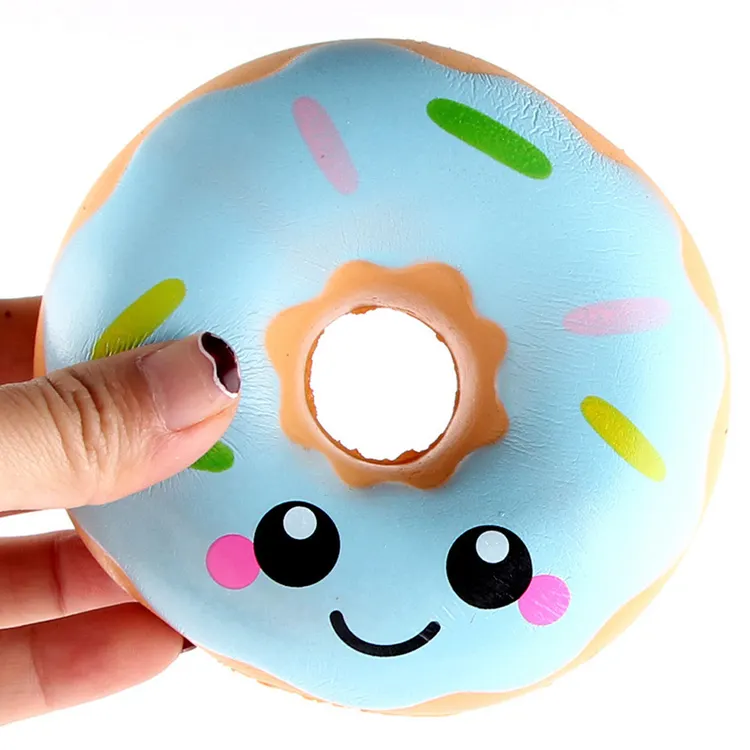 kawaii colorful slow rising squishy toys PU foam squeeze anti-stress donuts ball