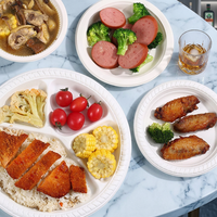 Assiettes jetables rondes blanches de 4 à 9 pouces, assiettes en plastique biodégradable à base d'amidon de maïs pour les fêtes et les mariages, résistantes à l'huile