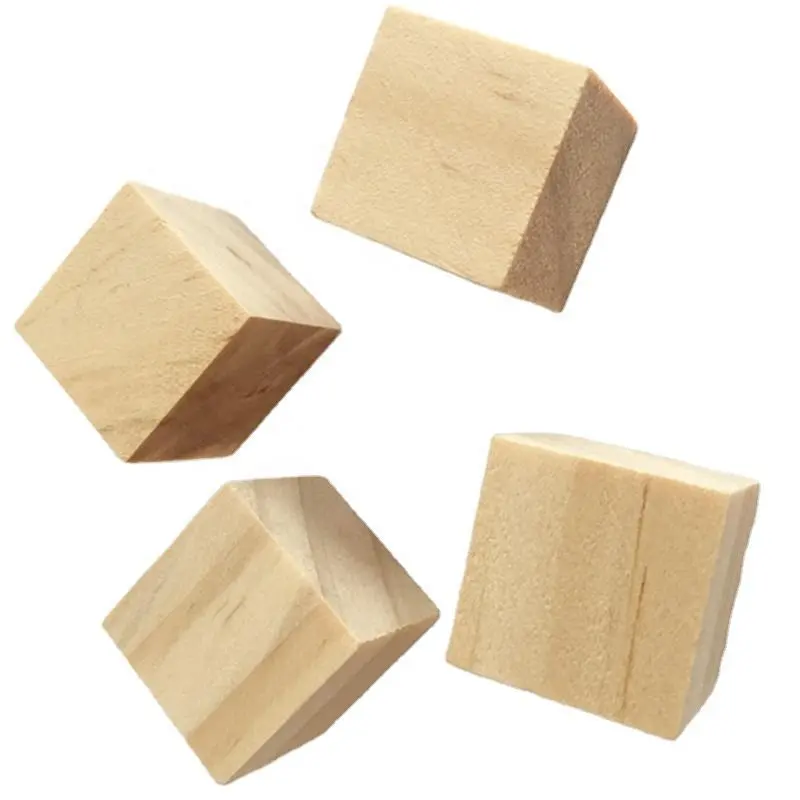 Cube en bois carré de blocs de pin vierges solides inachevés pour peindre et décorer des projets de bricolage de puzzle et faire de l'artisanat