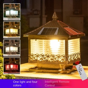 Extérieur Solaire En Aluminium E27 LED IP65 Étanche Pilier Lumière pour Jardin Paysage - Product Image 5