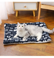 Couverture réversible double couche pour animaux de compagnie, tapis chaud pour chat avec imprimé animal, fonction chauffante, couverture pour petit chien