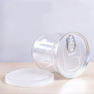 280 500 650 750 ml Pop Top Transparent Plastic Empty Easy Open Pull Ring Lid Jars End Packaging Tuna Pet Cans For Food Canning