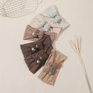 Bán Buôn Nylon Vải Mềm Đàn Hồi Tóc Ban Nhạc Phong Cách Ngọt Ngào Tóc <span class=keywords><strong>Bow</strong></span> Headband Cho Cô Gái Trẻ Em Trẻ Sơ Sinh-6 Màu Sắc - Product Image 1