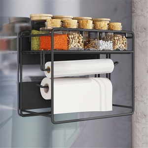 Étagère de rangement magnétique en fer pour réfrigérateur, type autoportant, étanche, moderne, pour cuisine, à un seul niveau - Product Image 4