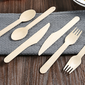 Prix de gros des ensembles de <span class=keywords><strong>couverts</strong></span> jetables en <span class=keywords><strong>bois</strong></span> cuillère couteau fourchette avec différentes tailles pour les fêtes - Product Image 4