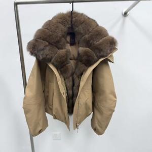 Nuovo Parka Invernale 2026 con Grande Collo in Pelliccia di Volpe, Giacca Corta in Piuma <span class=keywords><strong>d</strong></span>'<span class=keywords><strong>Oca</strong></span> Bianca per Donna, Ampia e Calda - Product Image 3
