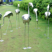 Grande sculpture d'heron en acier inoxydable, statue d'animaux, Design pour le jardin et la place