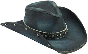 Mode Vintage Cow-Boy Denim Lavé Film Cosplay Port Quotidien Chapeau Western W204 - Product Image 2