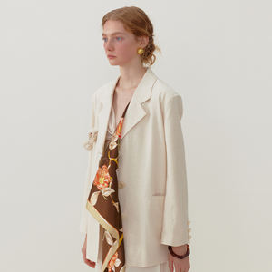 Шарфы из 100% чистого шелка, ручной работы, с возможностью нанесения логотипа на заказ, оптом, с цветочным узором «Розы», квадратные, для женщин - Product Image 2