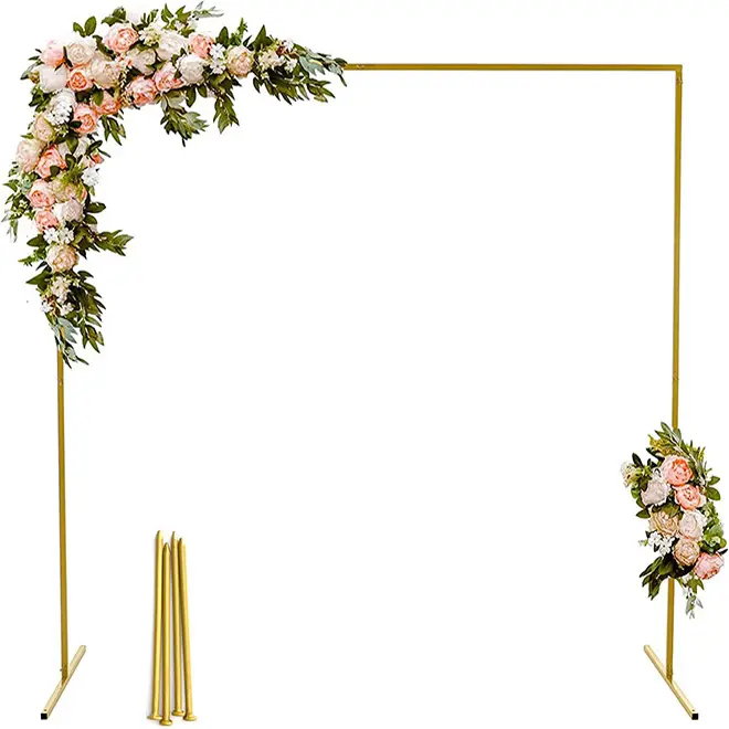 Arco de Metal para boda, marco de fondo cuadrado para jardín, accesorios de decoración de boda, soporte para arco de globos para Celebración de ceremonia, envío directo