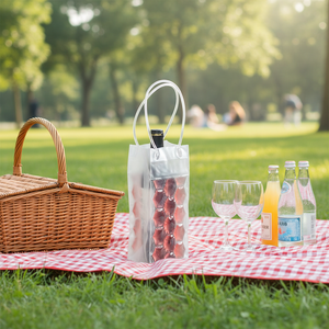 Manchon isotherme en PVC pour bouteille de champagne de luxe, blanc, rouge, ou pour sac isotherme à vin - Product Image 1