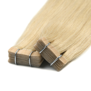 Extensions de cheveux naturels indiens vierges à prix d'usine, invisibles, lisses, avec bande adhésive, blondes, lisses naturelles - Product Image 1