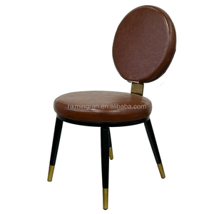 Chaise de salle à manger moderne en métal pour banquet d'hôtel, chaise de café, chaise à dossier rond pour restaurant - Product Image 4