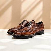 Chaussures Derby en cuir tissées BV, couleur noire peinte à la main sur la semelle, style rétro business
