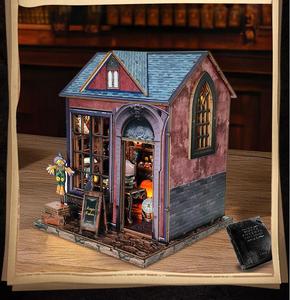 Casette delle Bambole Dark Cabin, Puzzle 3D in Legno, Certificato CE, Eco-Friendly, Architettura in Miniatura, Angolo Lettura - Product Image 3
