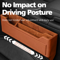 Organisateur de vide-espaces de siège de voiture haut de gamme universel en cuir PVC avec support pour téléphone et porte-gobelet