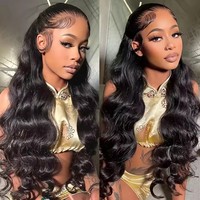 Wig Rambut Asli Vietnam 180% Body Wave, Lace Front Raw, Full Frontal Wig 13X6 Glueless Hd Lace, Wig India untuk Wanita Kulit Hitam