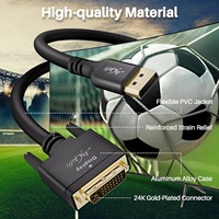 Câble Mygatti vers DVI 2m 4K 30Hz Unidirectionnel pour Ordinateur Portable, Projecteur, Moniteur, PC de Bureau, HDTV + 5 Serre-câbles