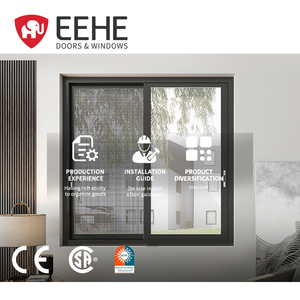 EEHE Ventana Corredera Negra Certificado CE Rotura Térmica A Prueba de Viento A Prueba de Mosquitos Ventanas de Vidrio de Aluminio - Product Image 1