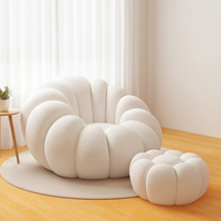 Canapé pouf en tissu moderne, confortable et durable, fauteuil d'appoint, repose-pieds, ensemble de meubles de salon, couleur personnalisable