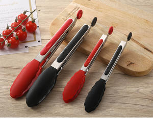 Küchen zange Edelstahl 9 "und <span class=keywords><strong>12</strong></span>" Silikon zange zum Kochen Hitze beständiger Grill Grill verriegelung zange - Product Image 2