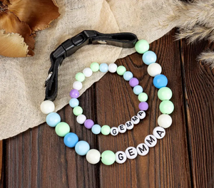 DIY Name Wasserdichtes Mädchenhaftes Süßes Party-Accessoire Ausgefallenes Designer-Halsband Strass Bubblegum-Perlen Hundehalsband - Product Image 3