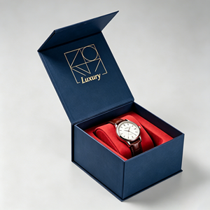 Caja de Reloj Rígida Magnética de Lujo con Logotipo y Diseño Personalizados OEM, con Inserto de Terciopelo y Lámina Dorada - Empaque de Regalo Ecológico al por Mayor - Product Image 1