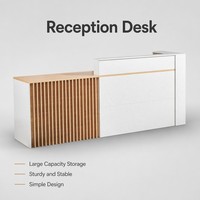 Bureau de réception minimaliste en bois moderne et luxueux pour hôtel, hôpital, salons de manucure et de beauté - Mobilier commercial durable et écologique