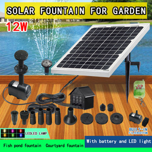 Fontaine solaire en alliage d'aluminium <span class=keywords><strong>JOVTOP</strong></span> pour jardin et extérieur avec pompe à eau (JT-280-12W) - Product Image 2
