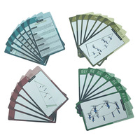 Cartes Flash d'entraînement de football en PVC avec impression personnalisée, outil éducatif étanche pour enfants avec emballage personnalisé