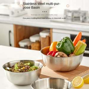 Bol à ramen à salade jetable en acier inoxydable épaissi de style coréen - Product Image 2