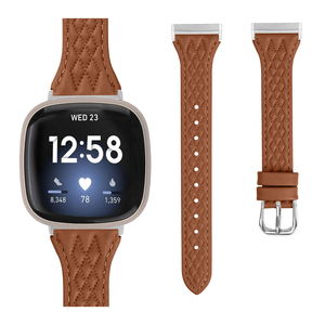 Nuevas correas de reloj inteligente de cuero genuino de tamaño delgado para <span class=keywords><strong>mujer</strong></span> para <span class=keywords><strong>Fitbit</strong></span> <span class=keywords><strong>Versa</strong></span> 4/3/Sense2 correa de cuero de reloj de repuesto - Product Image 1