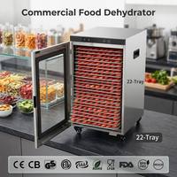Déshydrateur alimentaire commercial en acier inoxydable à 20 plateaux, pour fruits, légumes, viande séchée, avec contrôle numérique de la température