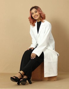 Camice <span class=keywords><strong>da</strong></span> Laboratorio Unisex di Alta Qualità, Abbigliamento <span class=keywords><strong>da</strong></span> <span class=keywords><strong>Lavoro</strong></span>, Camice Medico Lungo fino al Ginocchio, Camice Bianco Ospedaliero - Product Image 3