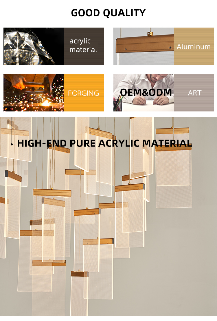 Indoor Decoration Fancy Lights Acrylic Modern Led Pendant Chandelier Light For Home