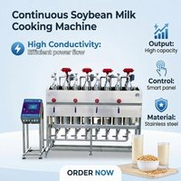 Chaudière à lait de soja automatique PLC, cuve de cuisson industrielle continue pour la production de lait de soja à grande échelle en usine