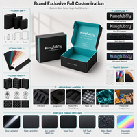 Boîtes en carton kraft pour colis cadeaux, emballage luxueux personnalisé avec logo, noir ondulé, pour le commerce électronique