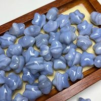 Étoile en cristal naturel en gros, Agate bleue en dentelle, Cœur de quartz, Étoile polie pour la guérison Reiki et la décoration intérieure