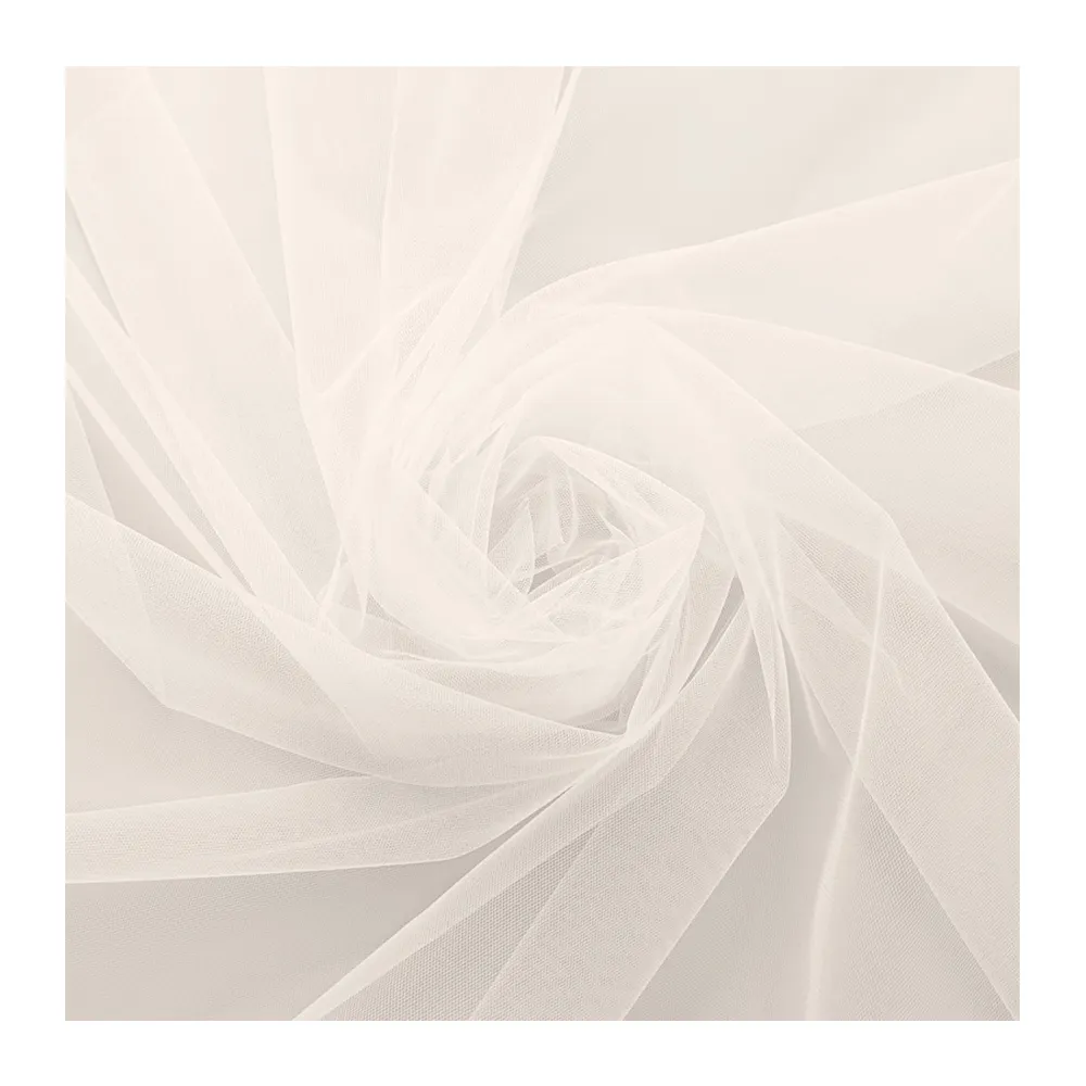 Tulle Powernet Bianco Seta 56 Top Quality Medium Weight Plain Dyed Knitted Zero Formaldeide Soft 100% Nylon Tulle Fabric