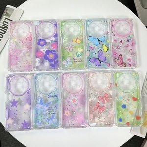 Bướm Thiết Kế Trong Suốt Dây Buộc Trường Hợp Điện Thoại Cho <span class=keywords><strong>Huawei</strong></span> P60 P50 P40 Pro Mate60 50 40 30 20 Long Lanh 360 Bìa - Product Image 2